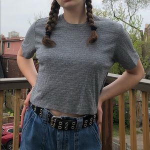 Grey brandy Melville cropped T-shirt